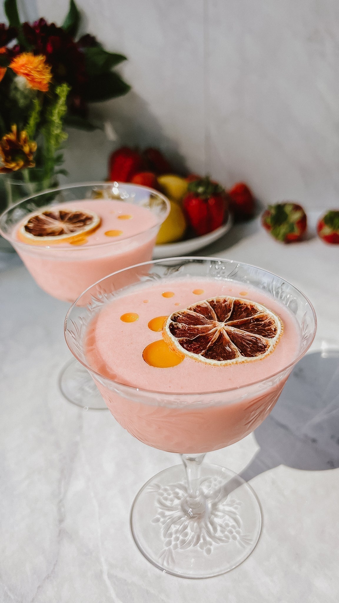 For the Bold, Bright, and Health-Focused Moms: Strawberry Lemon Olive Oil Mocktails
