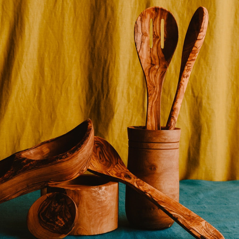 Olive Wood Spoon & Spatula Set