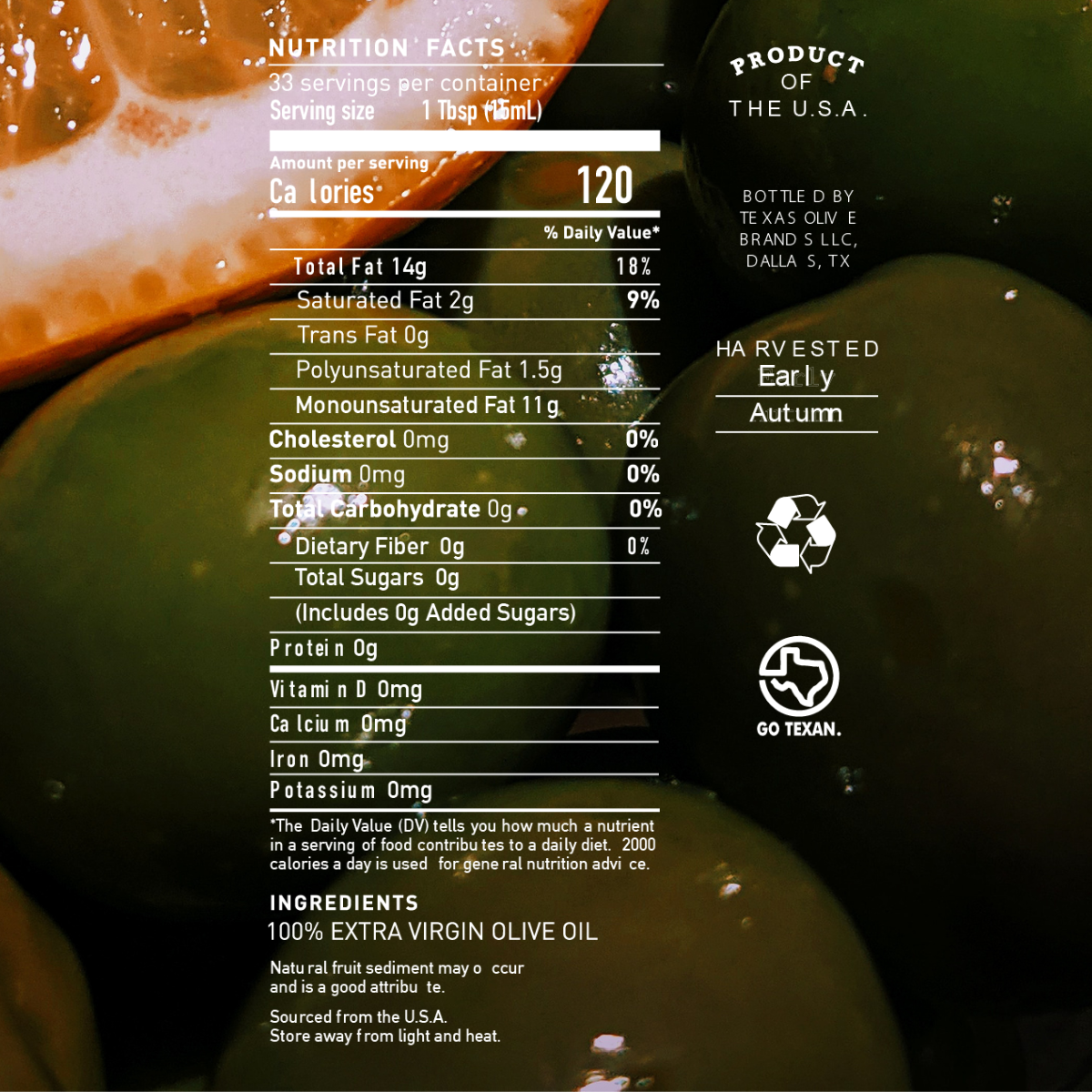 Texas Picual Extra Virgin Olive Oil